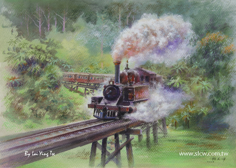 a steam train whistle in a rainforest